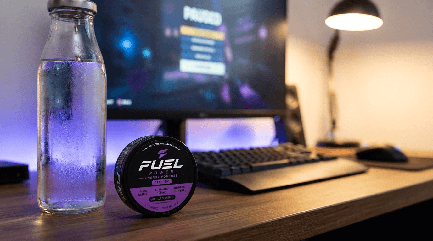 Comparison of a sugary energy drink vs a sugar-free FUEL POWER pouch